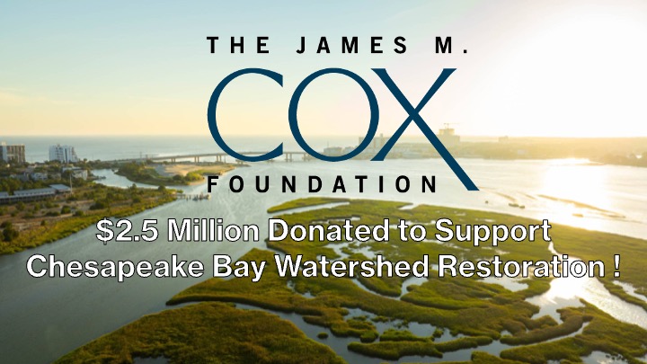 Chesapeake Bay watershed restoration in Virginia accelerated,  thanks to a $2.5M gift from the James M. Cox Foundation