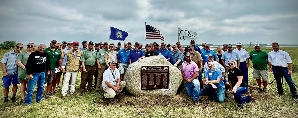 DU supporters gathered in South Dakota to honor Jeff Heidelbauer and his wife, Dr. Rebecca McGee. Photo by Ducks Unlimited