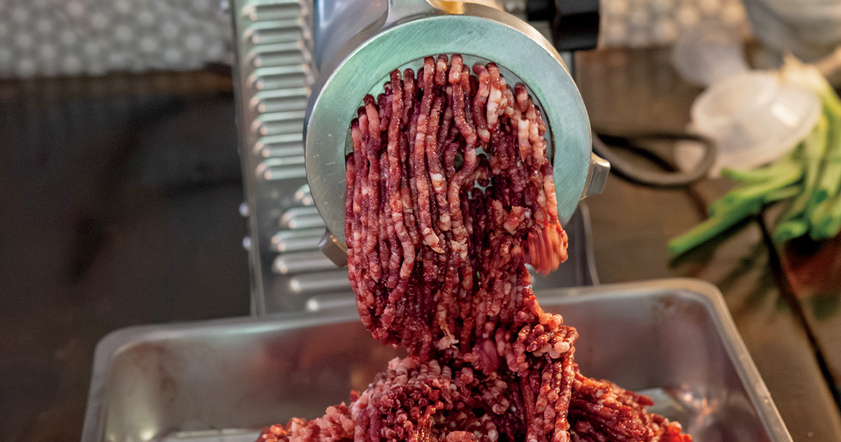 Easy Duck Sausage being prepared. Photo by Marianne Nolley